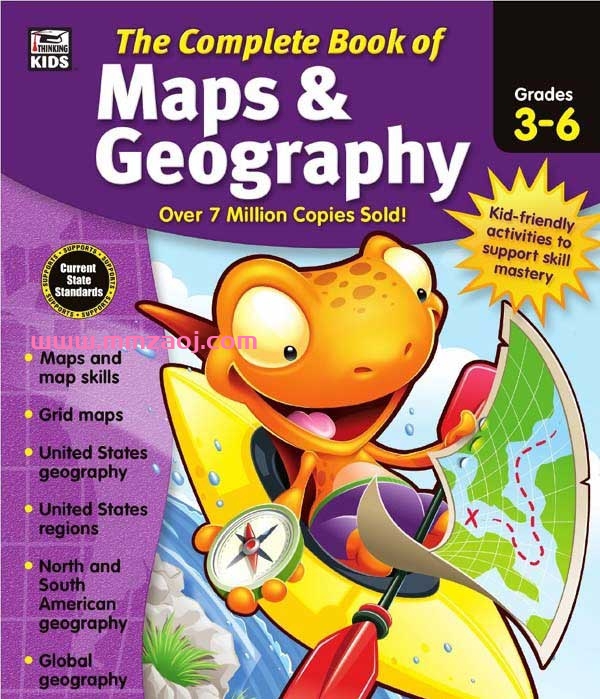美国原版地图地理练习册《The Complete Book of Maps and Geography》PDF下载百度网盘